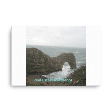 Coastal Escape Thin canvas with realestatepartner24 with house Logo