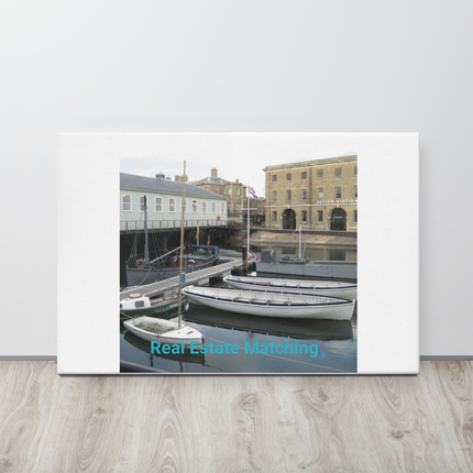 Boat on Water Thin canvas with realestatematching without key Logo