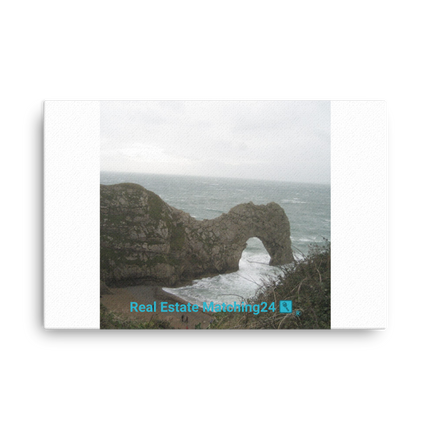 Coastal Escape Thin canvas with realestatematching24 with key Logo