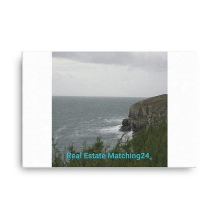 Seaside Serenity Thin canvas with realestatematching24 without key Logo