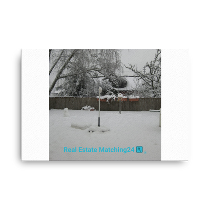 Winter Wonderland Thin canvas with realestatematching24 with key Logo