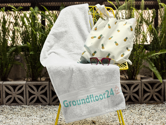 Turkish cotton towel with Groundfloor24 Logo