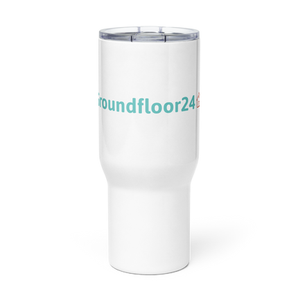 Travel mug with a handle with Groundfloor24 Logo