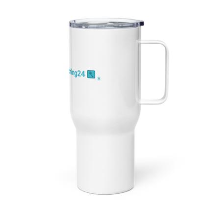 Travel mug with a handle with Real Estate Matching24 Logo