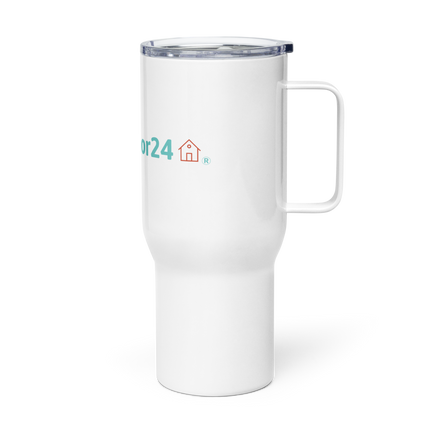 Travel mug with a handle with Groundfloor24 Logo