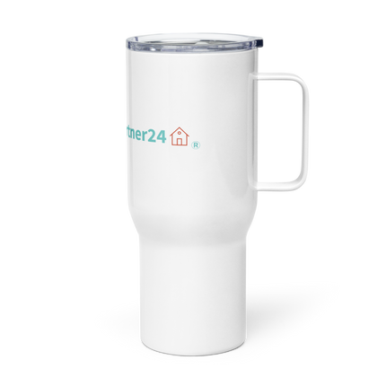 Travel mug with a handle with Real Estate Partner24 Logo