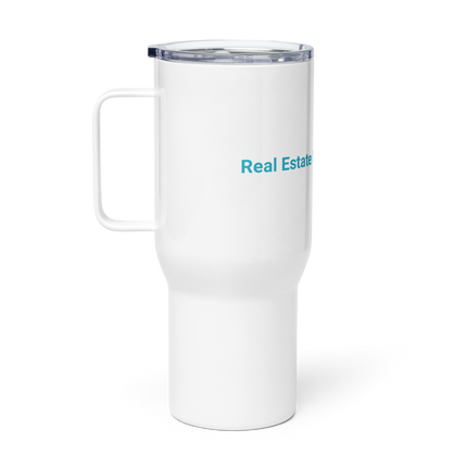 Travel mug with a handle with Real Estate Matching24 Logo