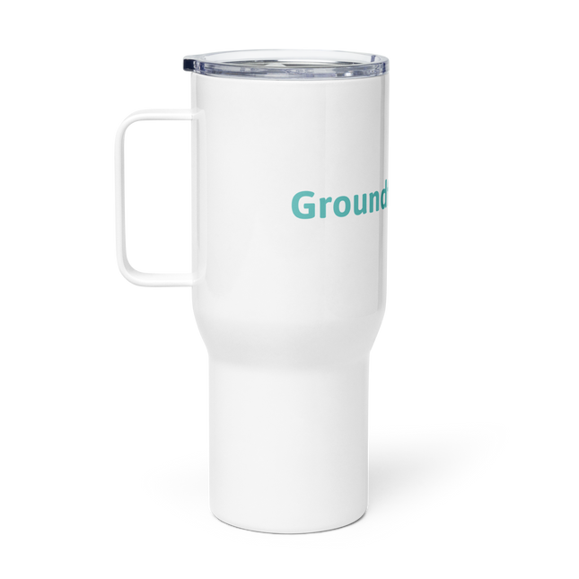 Travel mug with a handle with Groundfloor24 Logo