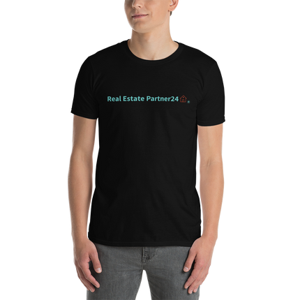 Short-Sleeve Unisex T-Shirt with Real Estate Partner24 Logo