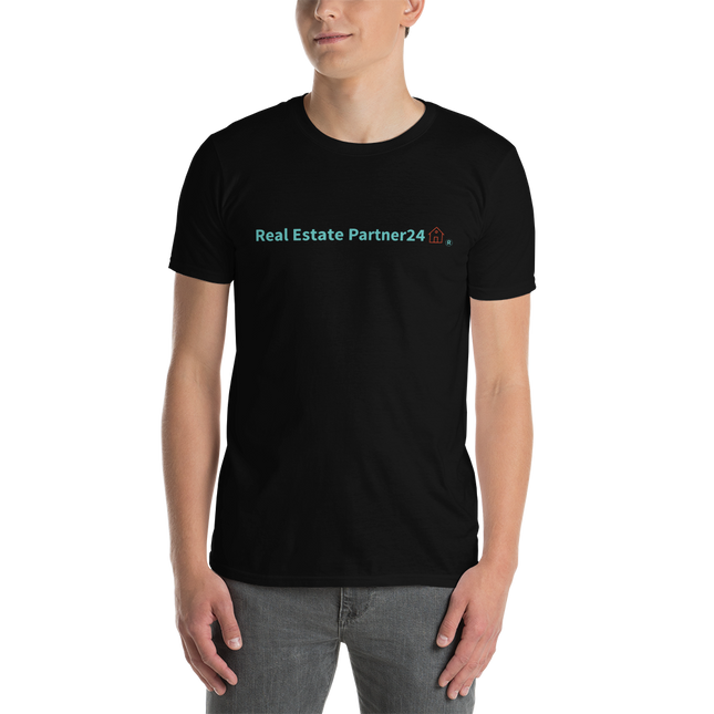 Short-Sleeve Unisex T-Shirt with Real Estate Partner24 Logo