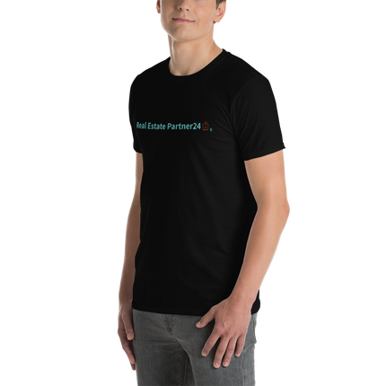 Short-Sleeve Unisex T-Shirt with Real Estate Partner24 Logo