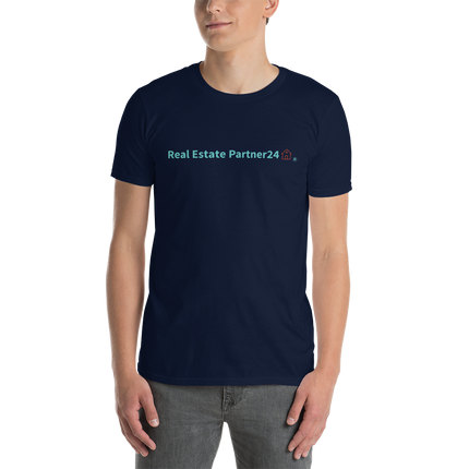 Short-Sleeve Unisex T-Shirt with Real Estate Partner24 Logo