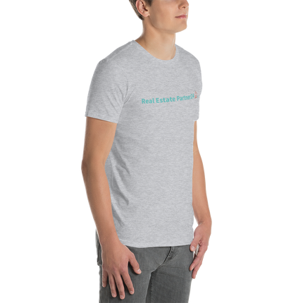 Short-Sleeve Unisex T-Shirt with Real Estate Partner24 Logo