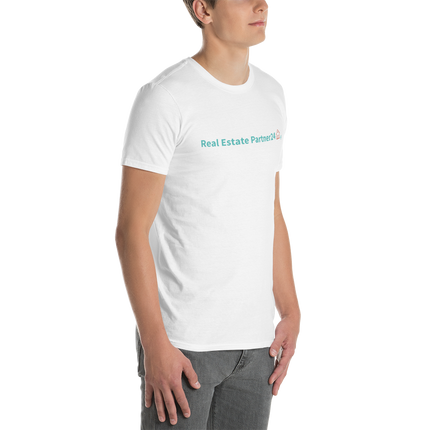 Short-Sleeve Unisex T-Shirt with Real Estate Partner24 Logo