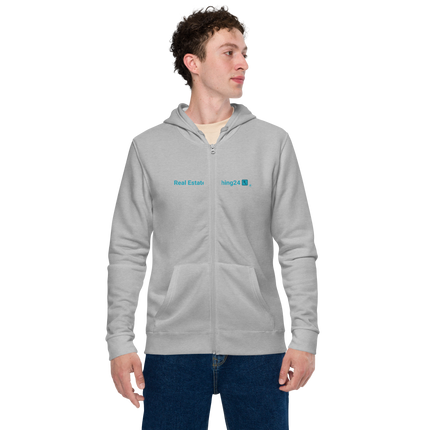 Unisex basic zip hoodie with Real Estate Matching24 Logo