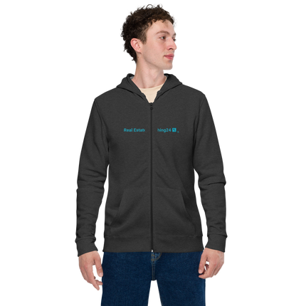Unisex basic zip hoodie with Real Estate Matching24 Logo