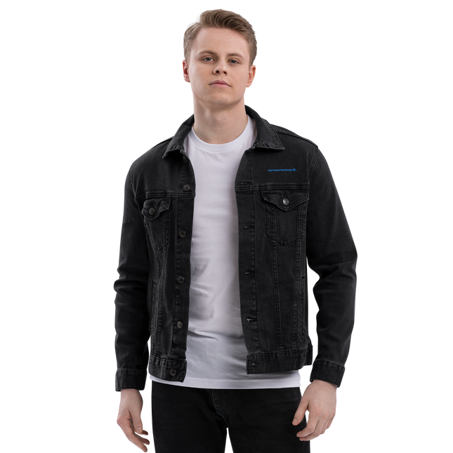 Unisex denim jacket with Real Estate Matching24 Logo