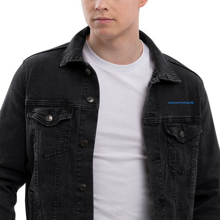Unisex denim jacket with Real Estate Matching24 Logo
