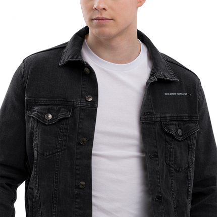 Unisex denim jacket with Real Estate Partner24 Logo
