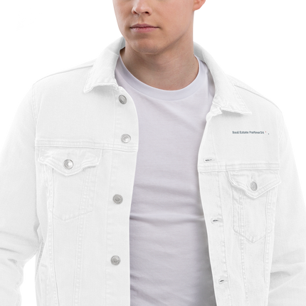 Unisex denim jacket with Real Estate Partner24 Logo
