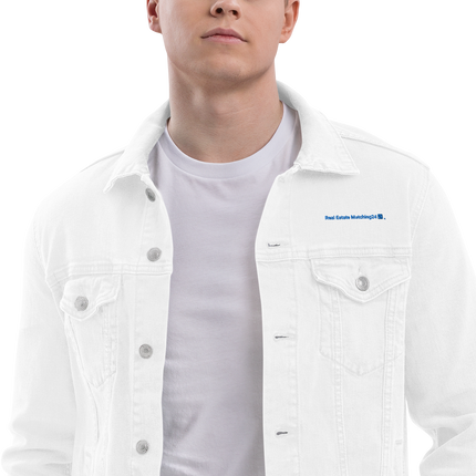 Unisex denim jacket with Real Estate Matching24 Logo