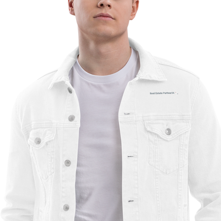Unisex denim jacket with Real Estate Partner24 Logo