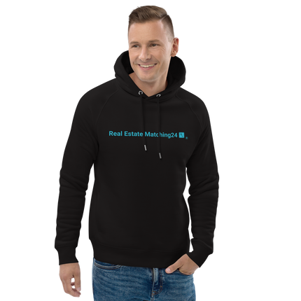 Unisex pullover hoodie with Real Estate Matching24 Logo