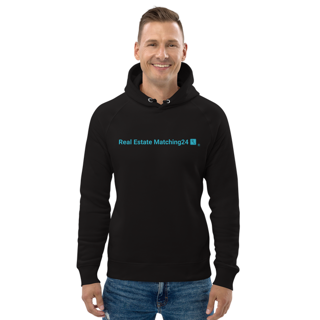 Unisex pullover hoodie with Real Estate Matching24 Logo