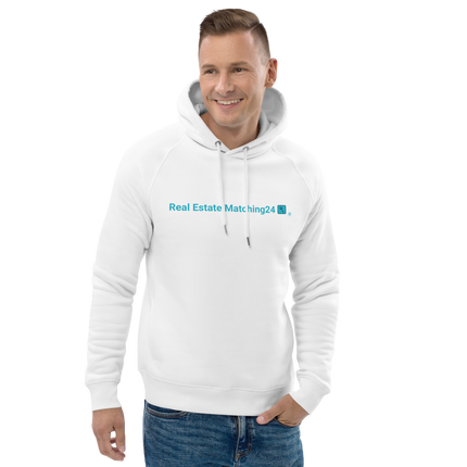 Unisex pullover hoodie with Real Estate Matching24 Logo