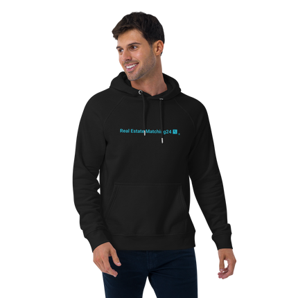 Unisex eco raglan hoodie with Real Estate Matching24 Logo