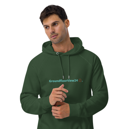 Unisex eco raglan hoodie Groundfloorview24 with House