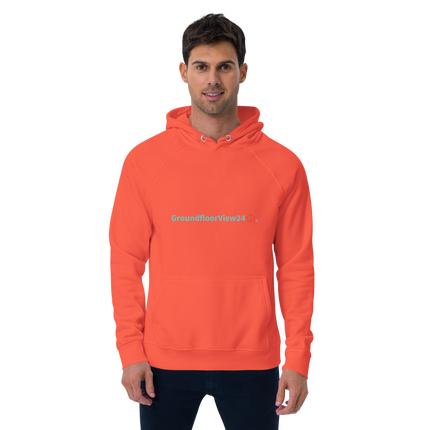 Unisex eco raglan hoodie Groundfloorview24 with House
