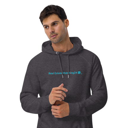 Unisex eco raglan hoodie with Real Estate Matching24 Logo