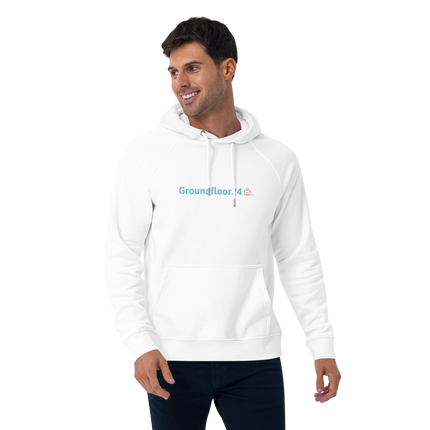 Unisex eco raglan hoodie with Groundfloor24 Logo
