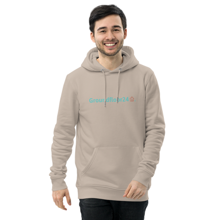 Unisex essential eco hoodie with Groundfloor24 Logo