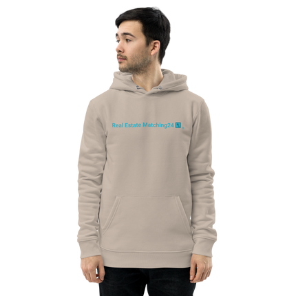 Unisex essential eco hoodie with Real Estate Matching24 Logo