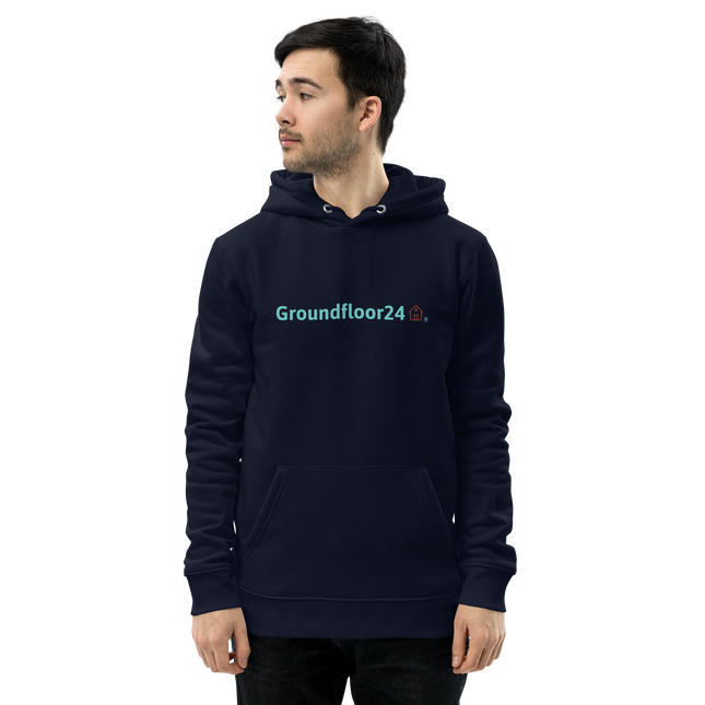 Unisex essential eco hoodie with Groundfloor24 Logo