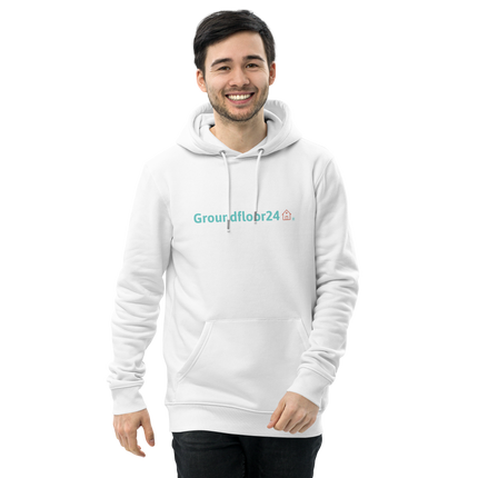Unisex essential eco hoodie with Groundfloor24 Logo