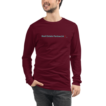 Unisex Long Sleeve Tee with Real Estate Partner24 Logo