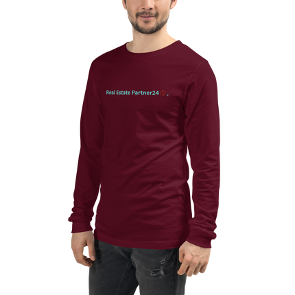 Unisex Long Sleeve Tee with Real Estate Partner24 Logo