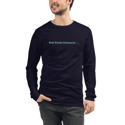 Unisex Long Sleeve Tee with Real Estate Partner24 Logo