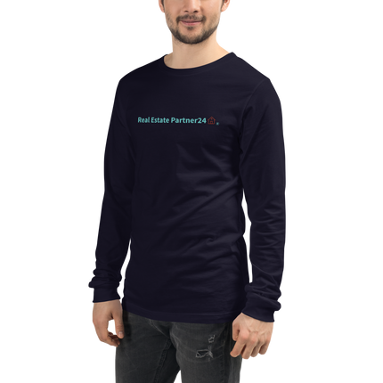 Unisex Long Sleeve Tee with Real Estate Partner24 Logo