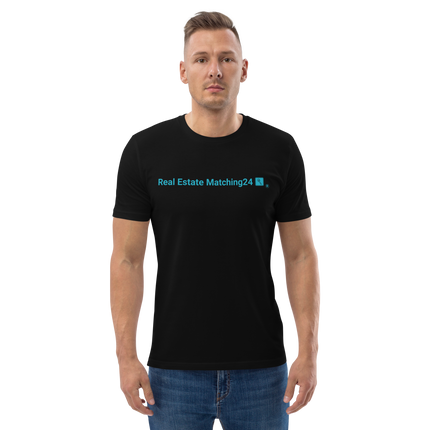 Unisex organic cotton t-shirt with Real Estate Matching24 Logo