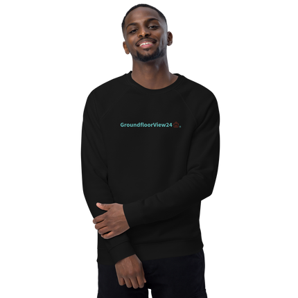 Unisex organic raglan sweatshirt Groundfloorview24 with House