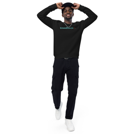 Unisex organic raglan sweatshirt with Groundfloor24 Logo