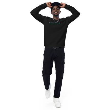 Unisex organic raglan sweatshirt with Real Estate Partner24 Logo