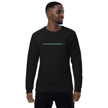 Unisex organic raglan sweatshirt Groundfloorview24 with House