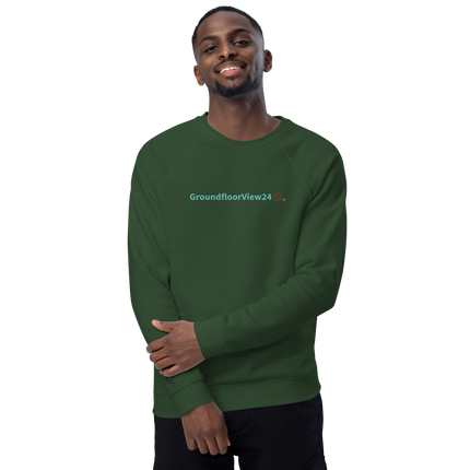 Unisex organic raglan sweatshirt Groundfloorview24 with House