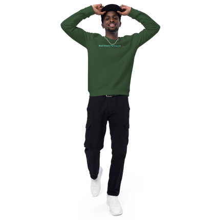 Unisex organic raglan sweatshirt with Real Estate Partner24 Logo
