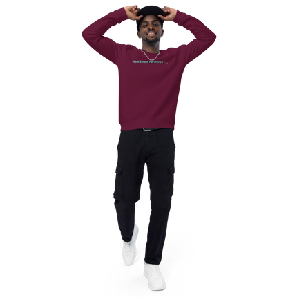 Unisex organic raglan sweatshirt with Real Estate Partner24 Logo